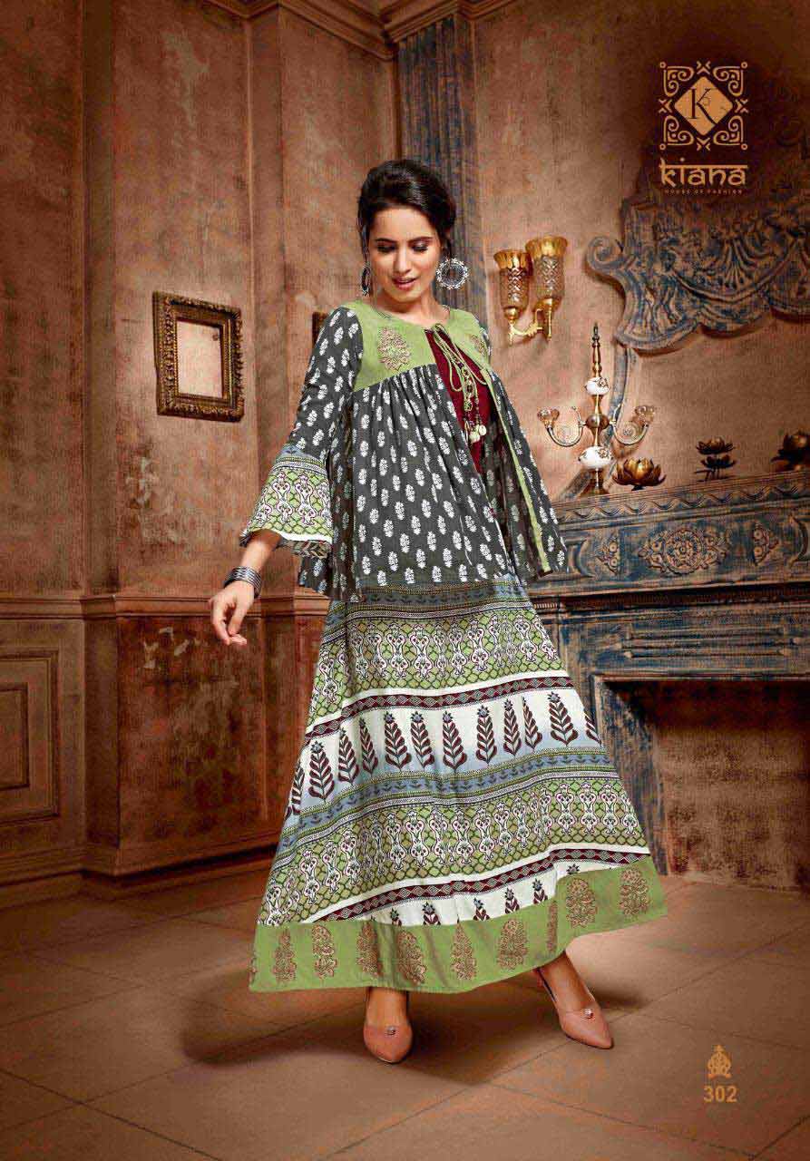 Vintage Vol-3 Kiana Fashion Launch Rayon Long Kurti Vintage Vol-3 Kiana Fashion Launch Rayon Long Kurti